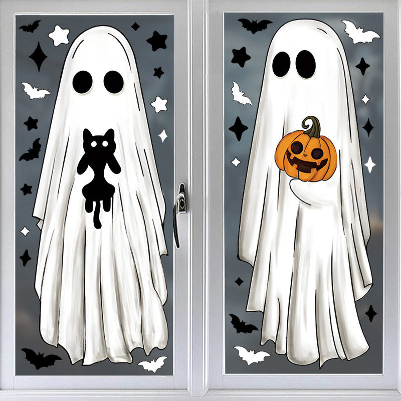 Söta & Roliga Halloween-Spöken Statiska Fönsterdekorationer