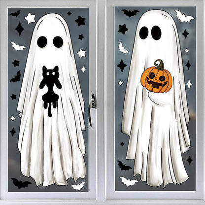 Söta & Roliga Halloween-Spöken Statiska Fönsterdekorationer