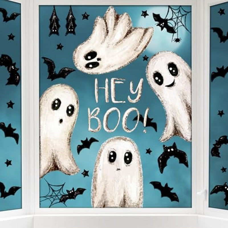 Söta & Roliga Halloween-Spöken Statiska Fönsterdekorationer