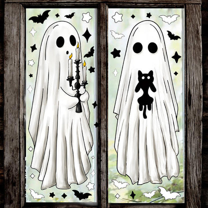 Söta & Roliga Halloween-Spöken Statiska Fönsterdekorationer