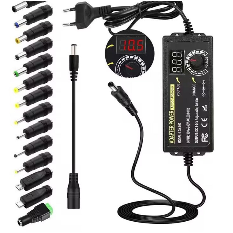 Justerbar 3V–24V 3A Universell AC/DC-Strömadapter
