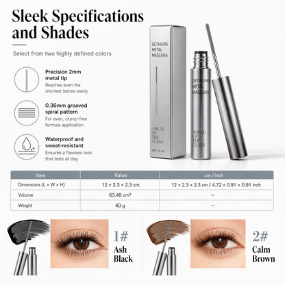 Vattenfast & Svettålig Mascara för Långvarig Längd och Böjning