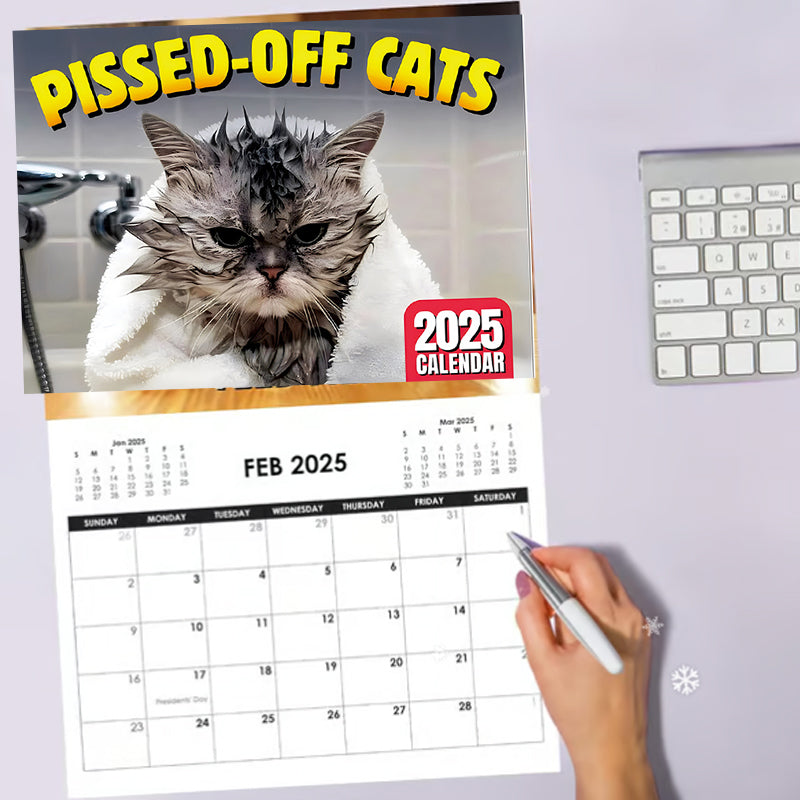 Rolig kalender med irriterade katter