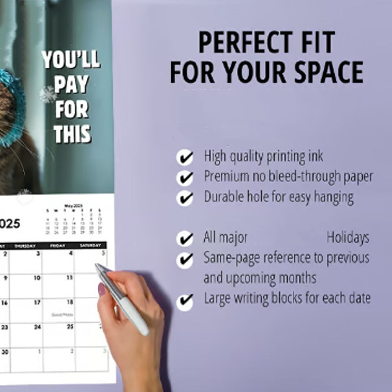 Rolig kalender med irriterade katter