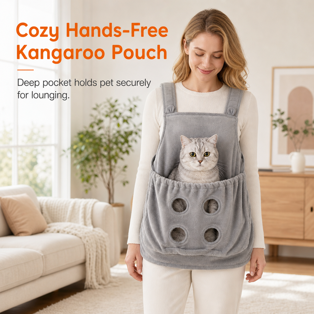 🐱 LIMITED-TIME 50% OFF 🥻 Pet Cuddling Apron — Leg Holes, Scratch-Resistant, Hands-Free Grooming