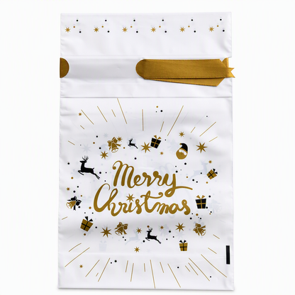 ⏳ Tidsbegränsad 50 % rabatt ⏰ Julklappspåsar med dragsko och band, 50 st 🎄🎁