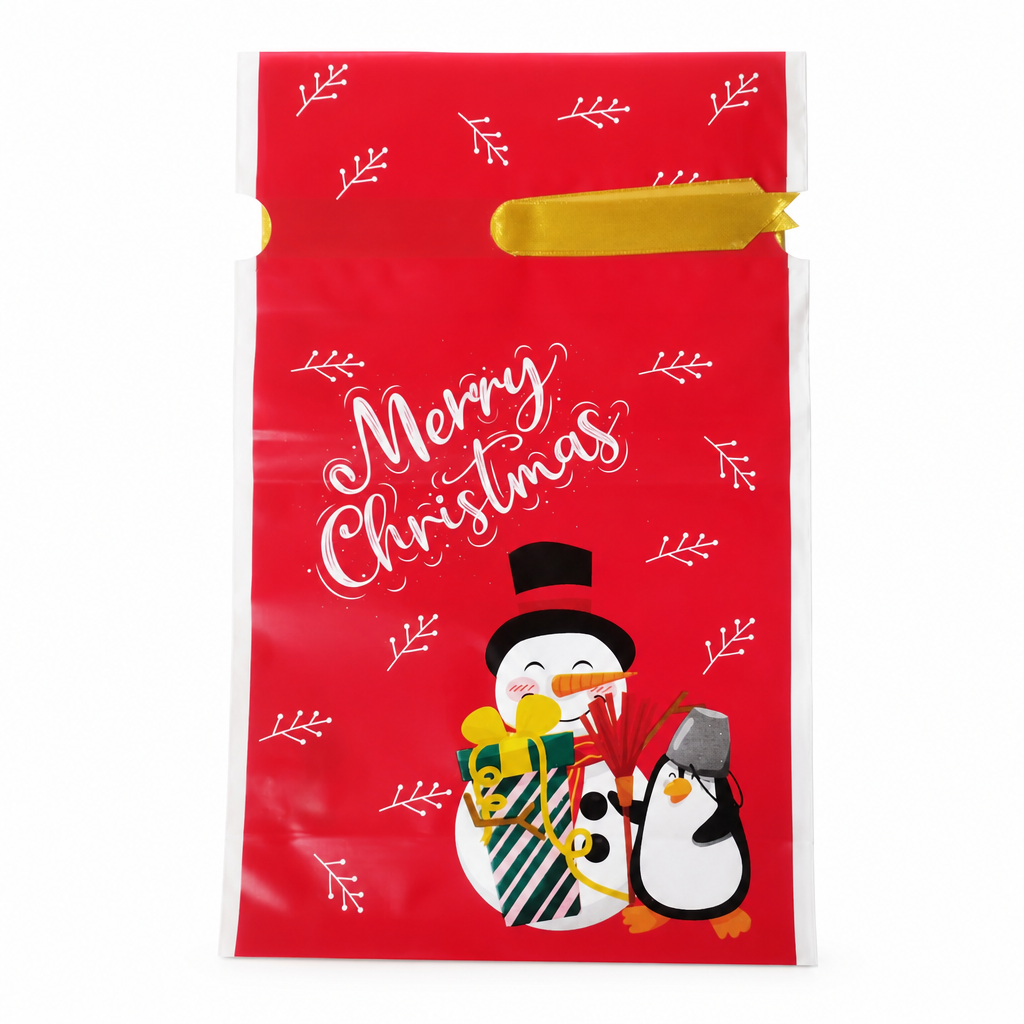 ⏳ Tidsbegränsad 50 % rabatt ⏰ Julklappspåsar med dragsko och band, 50 st 🎄🎁