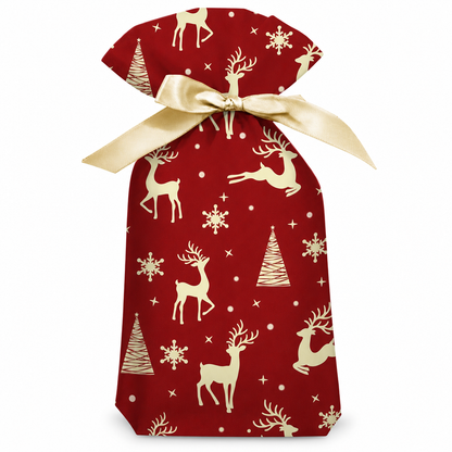 ⏳ Tidsbegränsad 50 % rabatt ⏰ Julklappspåsar med dragsko och band, 50 st 🎄🎁