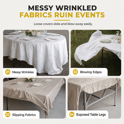 Stretch Tablecloth Elastic Rectangular Table Cover for Weddings Banquets and Meetings
