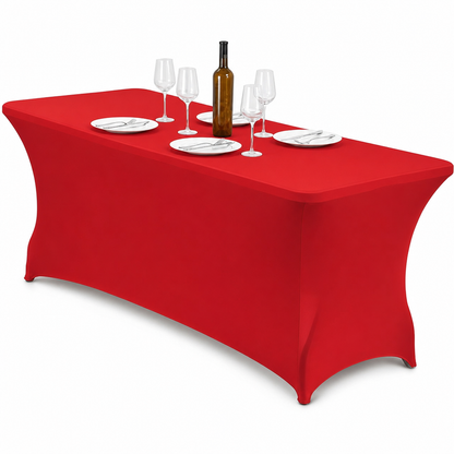 Stretch Tablecloth Elastic Rectangular Table Cover for Weddings Banquets and Meetings