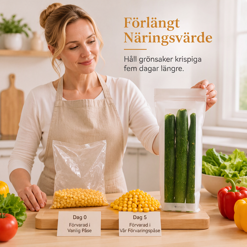 Återanvändbara förtjockade matförvaringspåsar