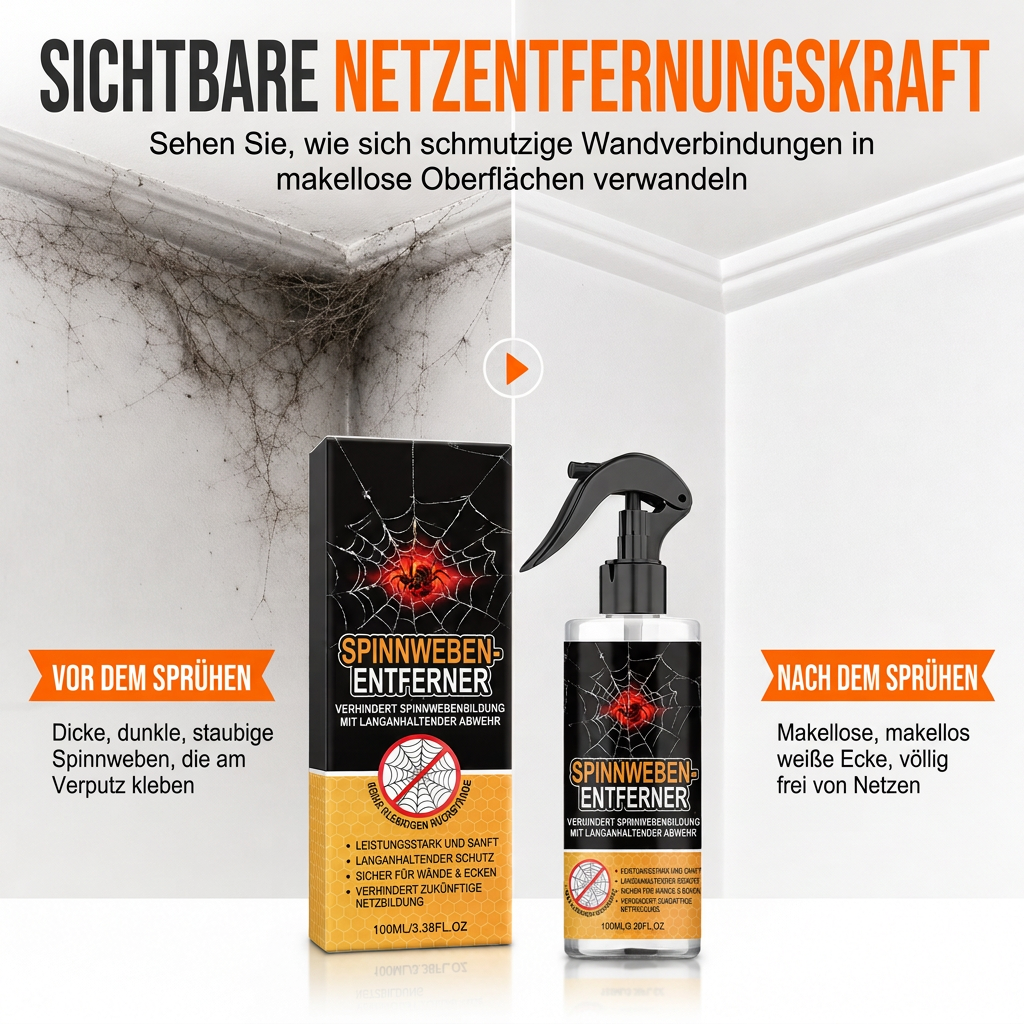 Spindelwebsborttagningsspray och vägrengöringsmedel för tak och hörn i hemmet – säker dammrengöring för väggar