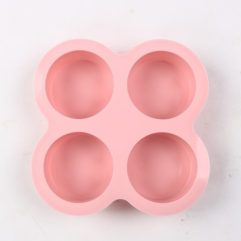 3-håligs 10 cm rund cylindrisk silikonkaksform – DIY bakform för regnbågstårta och pizza