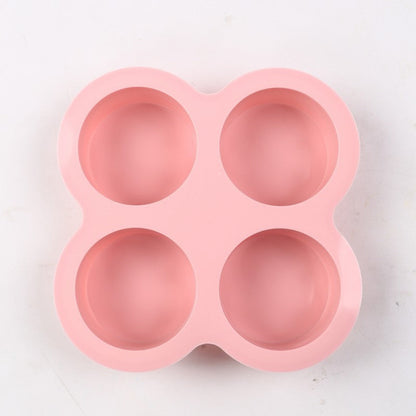 3-håligs 10 cm rund cylindrisk silikonkaksform – DIY bakform för regnbågstårta och pizza