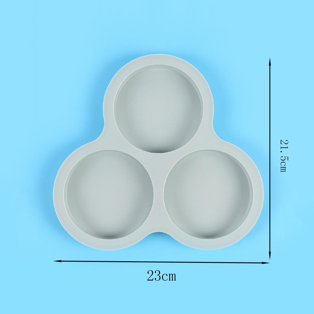 3-håligs 10 cm rund cylindrisk silikonkaksform – DIY bakform för regnbågstårta och pizza