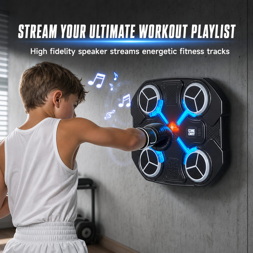 Elektroniskt musikboxningsmål för barn med rytmreaktionsträning för hemfitness och stressavlastning