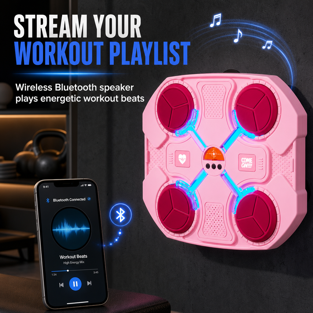 Elektroniskt musikboxningsmål för barn med rytmreaktionsträning för hemfitness och stressavlastning