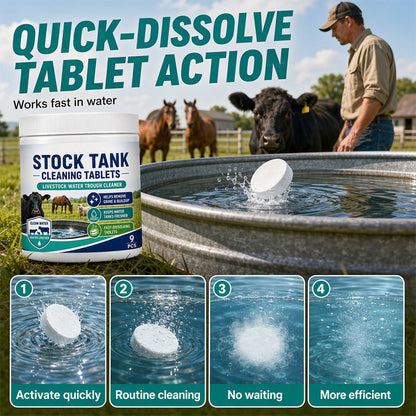 💧🐄 50 % rabatt! Slipp oroa dig för smutsiga vattenkar eller envis kalkbeläggning! Dessa rengöringstabletter avlägsnar effektivt smuts och avlagringar!