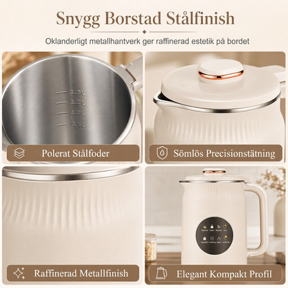 🥛 50 % RABATT NU! ⚙️ Automatisk sojamjölksmaskin med kraftfull mixer – 1500 ml, filterfri & 10 blad i 304 rostfritt stål ✨