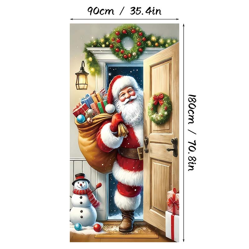 Juligt dörröverdrag för snabb och stämningsfull juldekoration (90 × 180 cm)