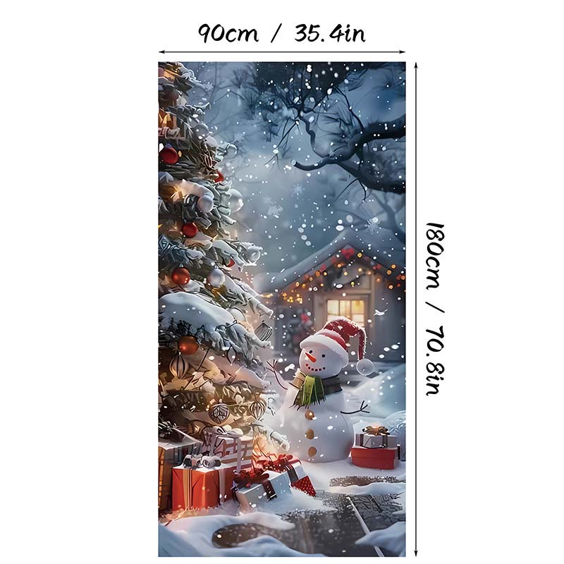 Juligt dörröverdrag för snabb och stämningsfull juldekoration (90 × 180 cm)