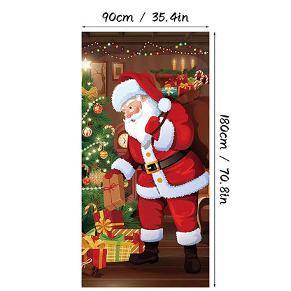 Juligt dörröverdrag för snabb och stämningsfull juldekoration (90 × 180 cm)