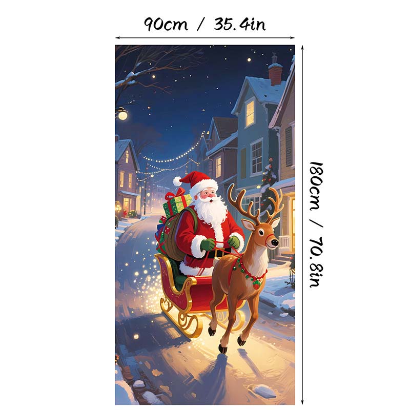 Juligt dörröverdrag för snabb och stämningsfull juldekoration (90 × 180 cm)
