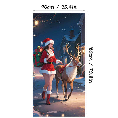Juligt dörröverdrag för snabb och stämningsfull juldekoration (90 × 180 cm)