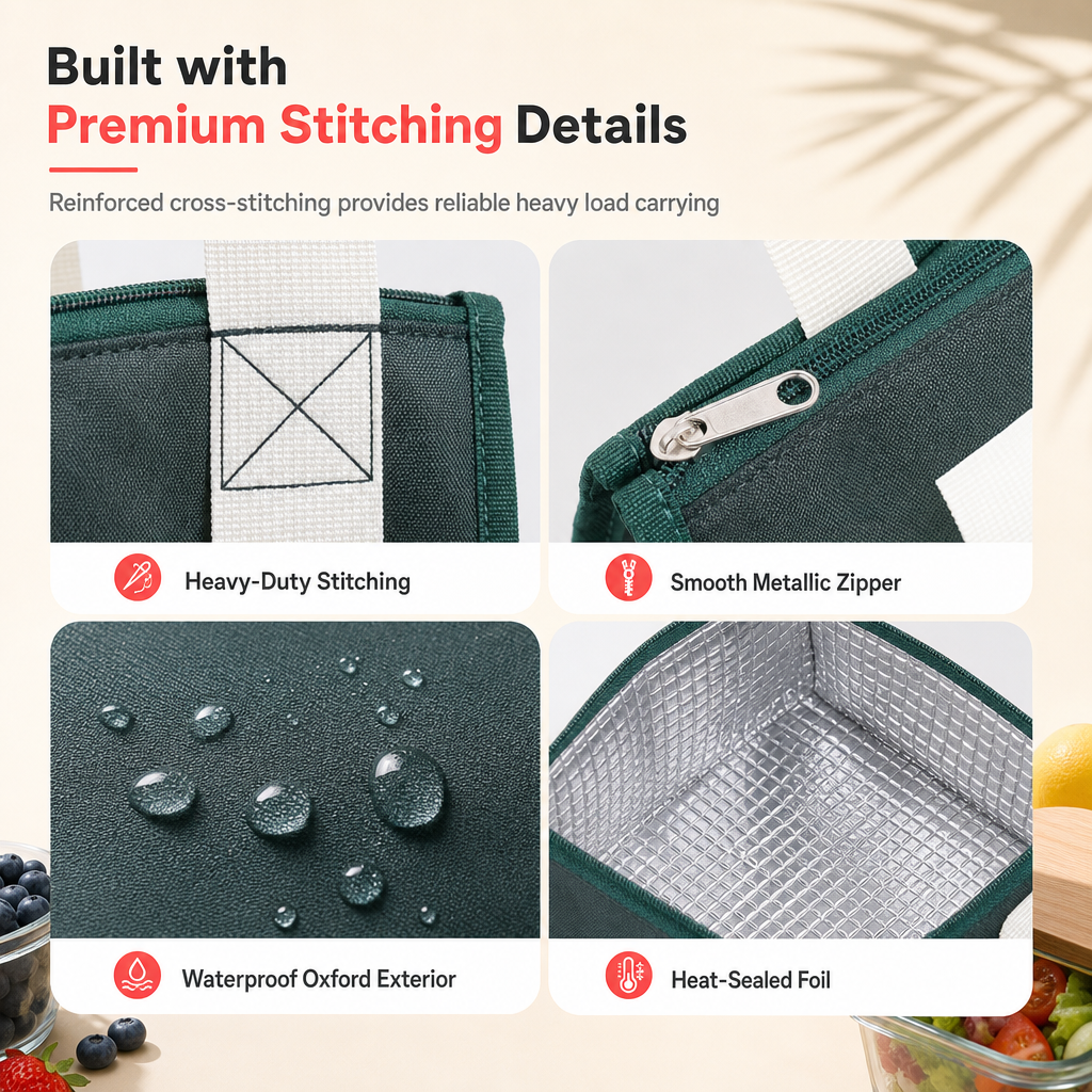 🍱 50% RABATT! ✨ Isolerad förtjockad lunchväska – Håller maten varm/kall, vattenavvisande & rymlig lunchbag