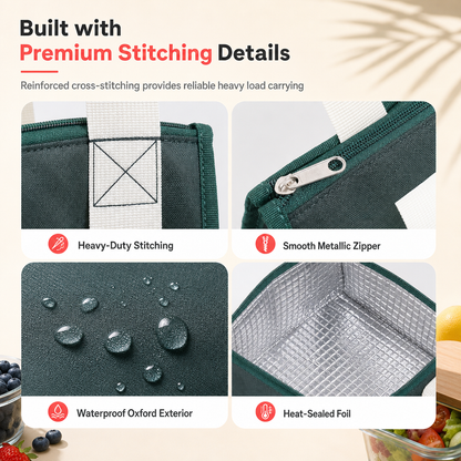 🍱 50% RABATT! ✨ Isolerad förtjockad lunchväska – Håller maten varm/kall, vattenavvisande & rymlig lunchbag