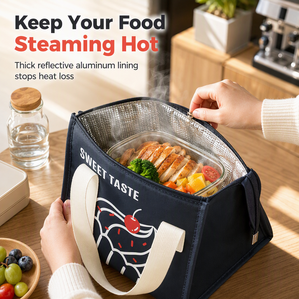 🍱 50% RABATT! ✨ Isolerad förtjockad lunchväska – Håller maten varm/kall, vattenavvisande & rymlig lunchbag