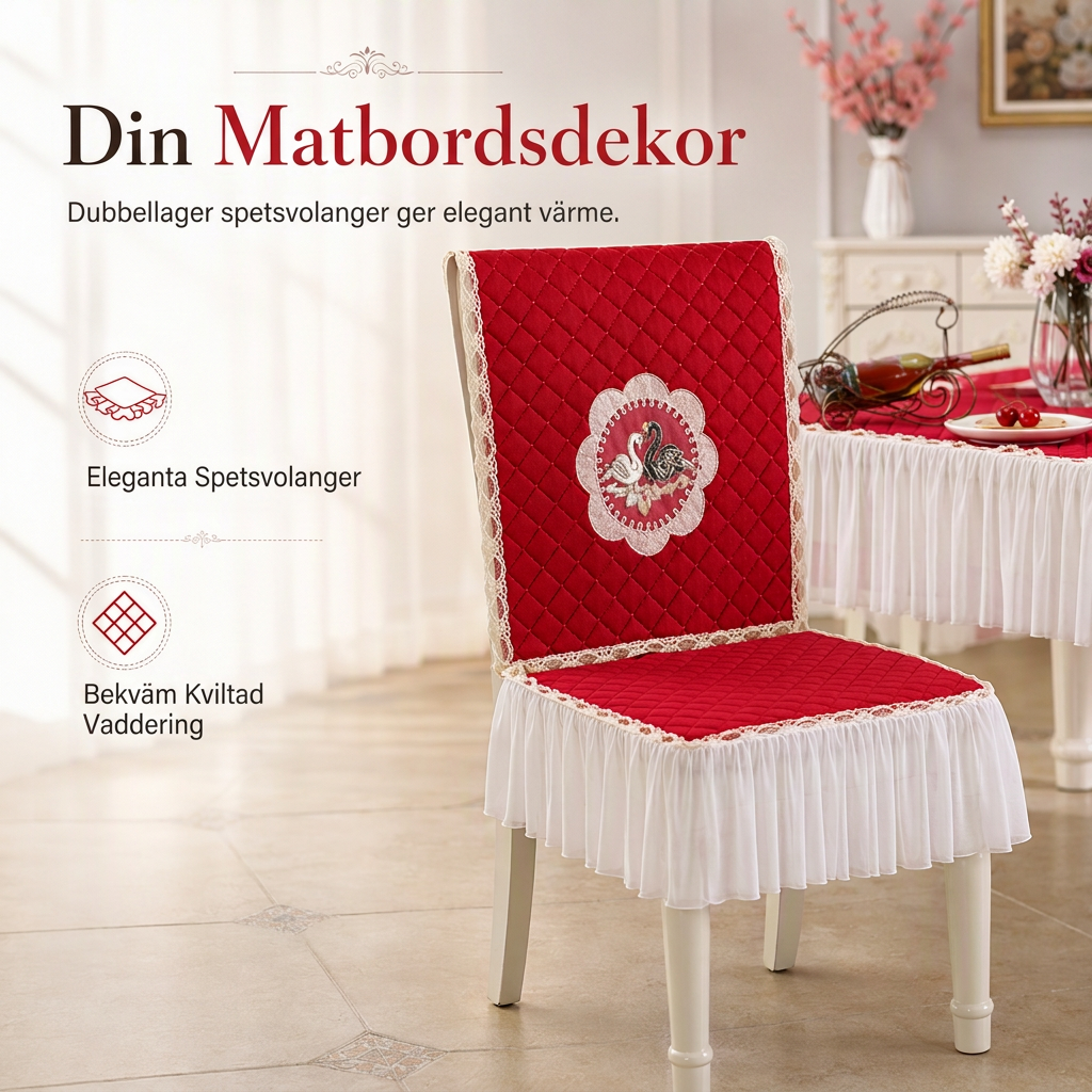 Modernt minimalistiskt set med bordsduk och stolsöverdrag för matsal, hushållsbordsduk och stolsdyna skydd