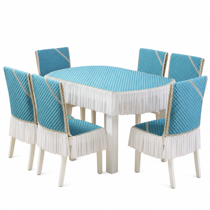 Modernt minimalistiskt set med bordsduk och stolsöverdrag för matsal, hushållsbordsduk och stolsdyna skydd