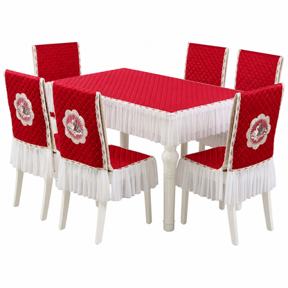 Modernt minimalistiskt set med bordsduk och stolsöverdrag för matsal, hushållsbordsduk och stolsdyna skydd