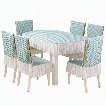 Modernt minimalistiskt set med bordsduk och stolsöverdrag för matsal, hushållsbordsduk och stolsdyna skydd