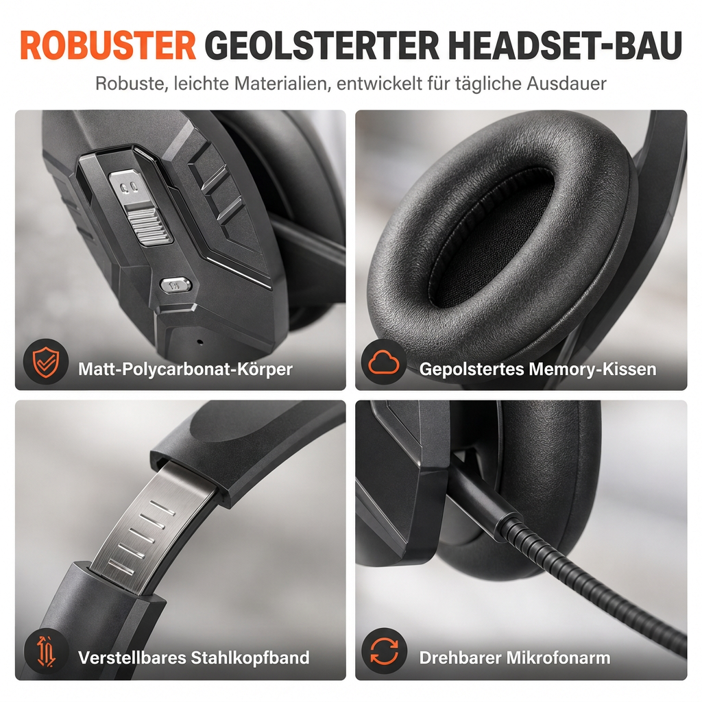 🔇50% RABATT🎧Trådlöst callcenterheadset, Bluetooth med ENC‑brusreducering & automatisk parkoppling🔊