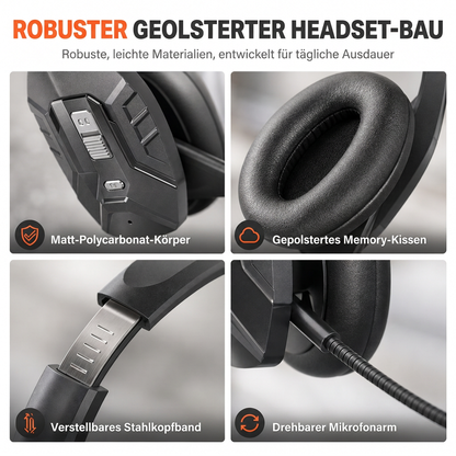 🔇50% RABATT🎧Trådlöst callcenterheadset, Bluetooth med ENC‑brusreducering & automatisk parkoppling🔊