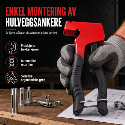 Manuell montagetång för gipsexpander och blindnitmuttrar – förankringsverktyg för hålrum (M3–M8)