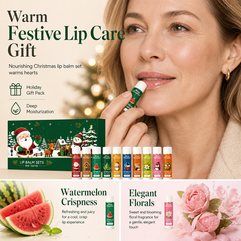 🔥🎁Nyhet 50 % RABATT🔥Julpaket med fuktgivande läppbalsam