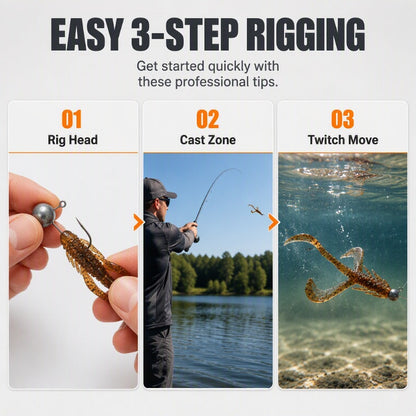 🦐 Spara 50 %! 🎣 Realistiska mjuka räkbeten – Flytande & naturtrogen gång ✨