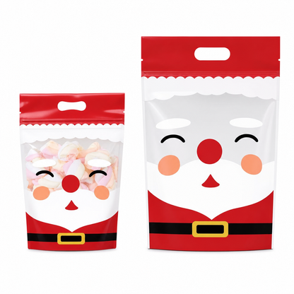 📢📢50 % RABATT !! ⏰50-pack julgodispåsar, stående dragkedjepåsar med tecknade motiv för förpackning av snöflingeskorpor, kakor och bakade livsmedel