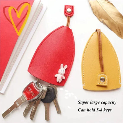 🐰 50 % RABATT NU! 🔑 Söt kaninformad nyckelväska – högkvalitativt läder, dolda nyckelringar & perfekt gåva ✨