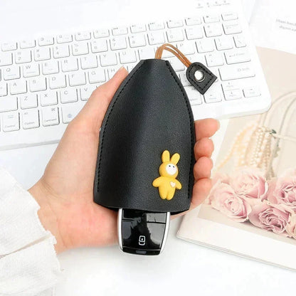 🐰 50 % RABATT NU! 🔑 Söt kaninformad nyckelväska – högkvalitativt läder, dolda nyckelringar & perfekt gåva ✨