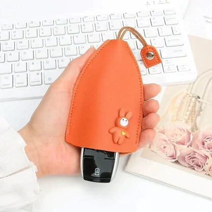 🐰 50 % RABATT NU! 🔑 Söt kaninformad nyckelväska – högkvalitativt läder, dolda nyckelringar & perfekt gåva ✨
