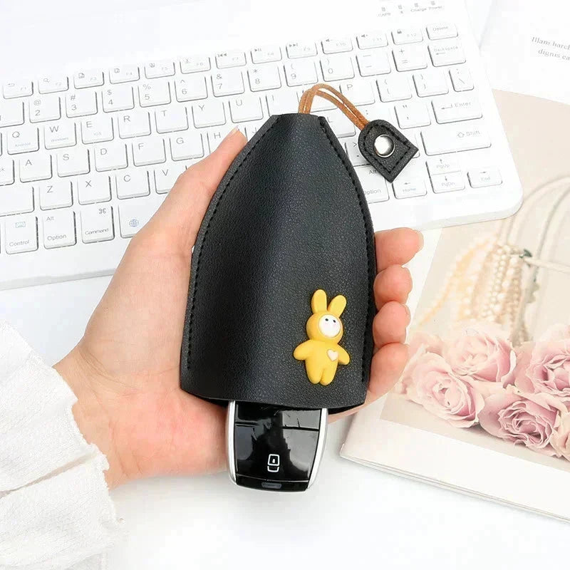 🐰 50 % RABATT NU! 🔑 Söt kaninformad nyckelväska – högkvalitativt läder, dolda nyckelringar & perfekt gåva ✨