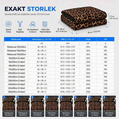 💥 50% rabatt – Geometriskt anime-sängklädesset med leopardmönster,  2–3-delat set: påslakan & örngott ✨🛌