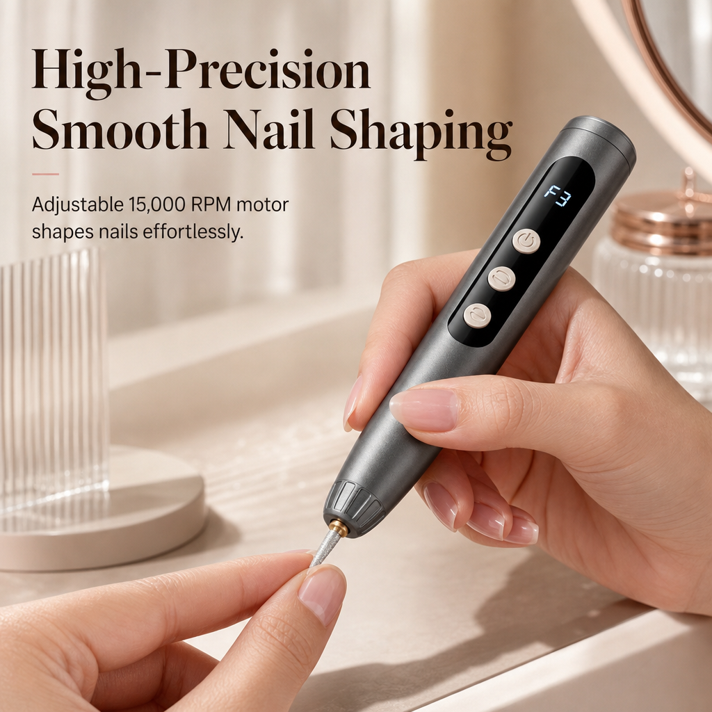 💅 50% RABATT! ✨ Bärbar elektrisk nageldrill & nagelslip – Sladdlös manikyrmaskin för polering, gellackborttagning & nagelvård