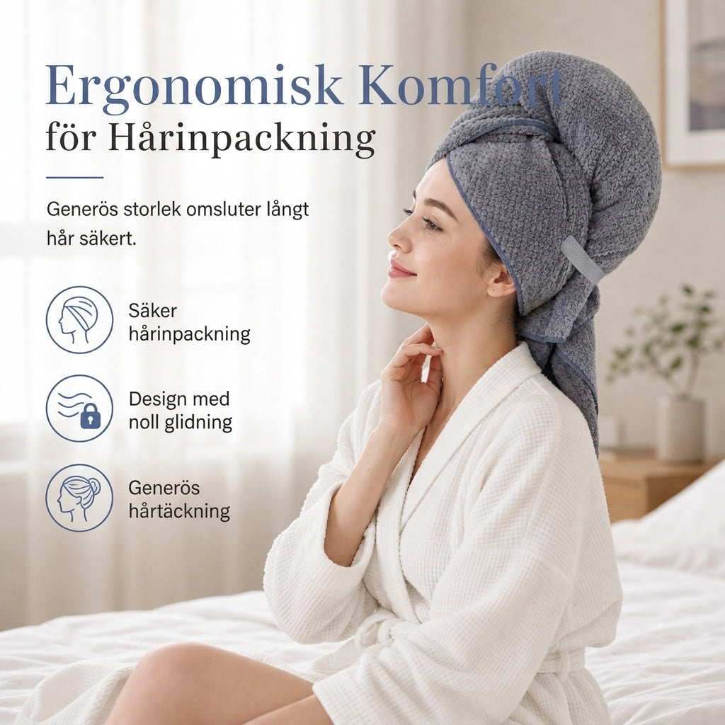 Handduk för hårttorkning i korallfleece för kvinnor, 60x100 cm, ananasnät, absorberande, snabbtorkande hårinpackning, turban