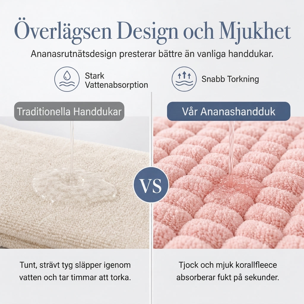 Handduk för hårttorkning i korallfleece för kvinnor, 60x100 cm, ananasnät, absorberande, snabbtorkande hårinpackning, turban