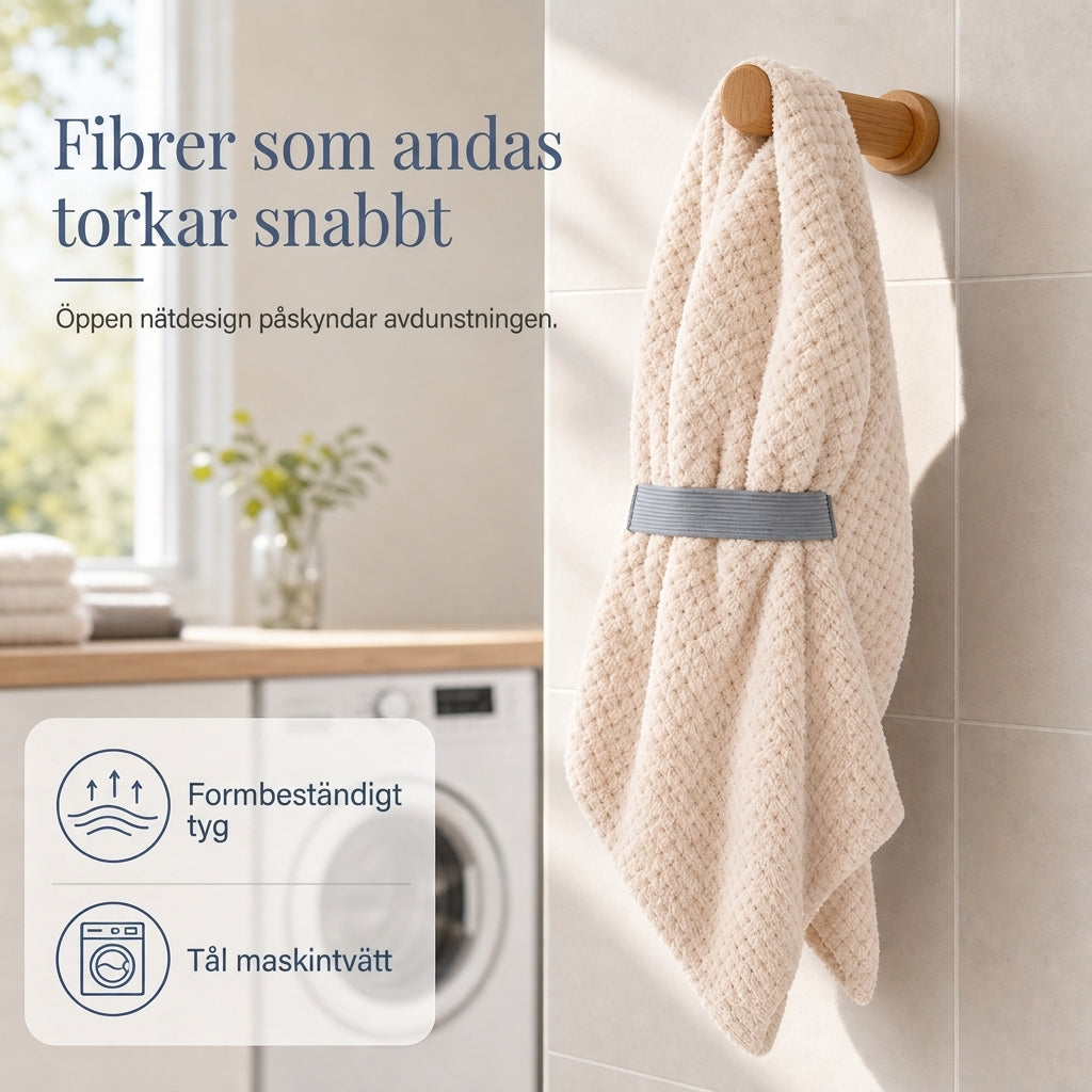 Handduk för hårttorkning i korallfleece för kvinnor, 60x100 cm, ananasnät, absorberande, snabbtorkande hårinpackning, turban